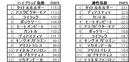 2023　日経賞　HB指数